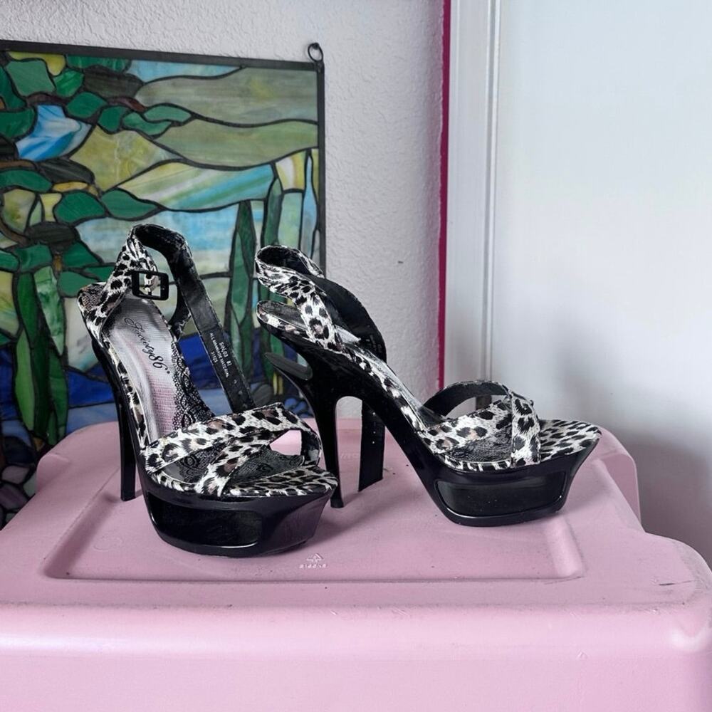 society86 cheetah print stiletto platform heels